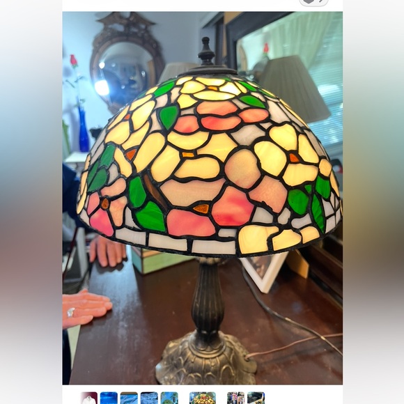 Vintage Other - Vintage Multicolor Stained Glass Lamp